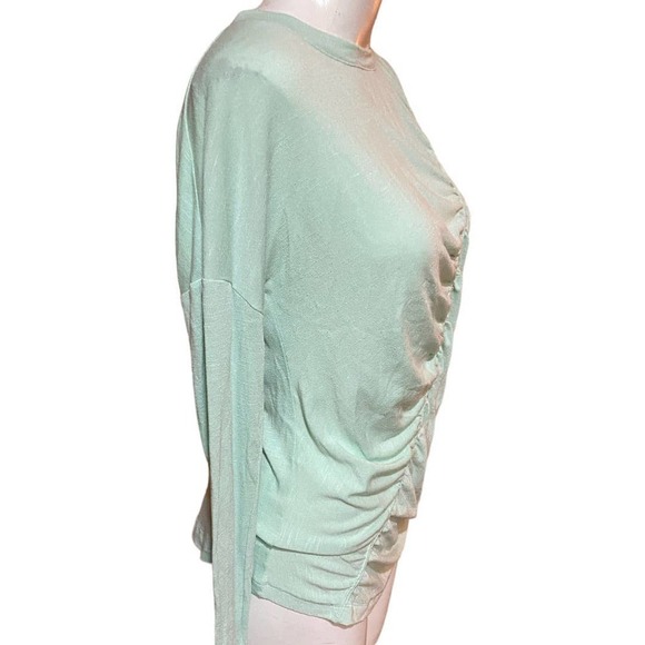 Zella All Day Shirt Seaglass Diagonal Ruching Size XS - Picture 2 of 8